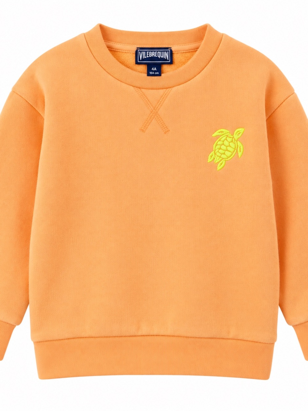 Vilebrequin Organic Cotton Sweatshirt 4A / 104 cm Orange Turtle Logo NWT